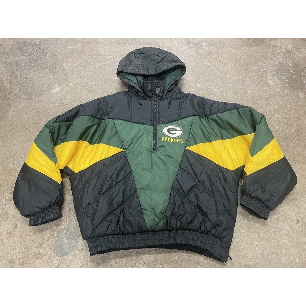 Vintage Green Bay Packers Puffer Jacket Mens XXL NFL Football Pro Player 90s